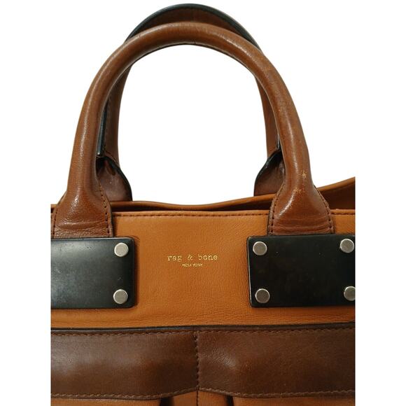 Rag & Bone Handbag Leather Brown Boxy Square Shoulder Strap Dustbag Modern $950 - Picture 3 of 16